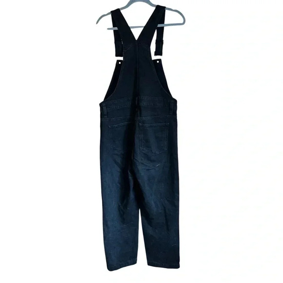 Madewell Straight-Leg Overalls in Lunar Wash Black Denim Sz M - Picture 6 of 8